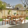 Alaterre Furniture Barton 7-Piece Patio Dining Set, Weather-Resistant Outdoor Dining Table, 6 Stackable Patio Chairs 80-OUTD-WD-DIN-SET2